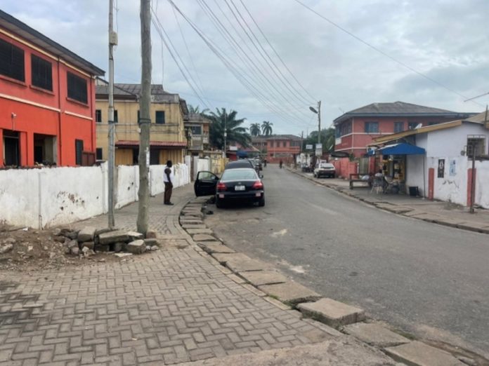 The incident happened on the right side of the black vehicle in this picture. PICTURE BY ENOCH DARFAH FRIMPONG