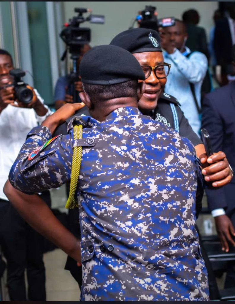 IGP Dampare's exchanges with Superintendent George Asare Credit : IGP photographer