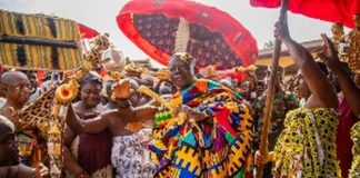 Asantehene dancing at the 2nd Akwasidae for 2024