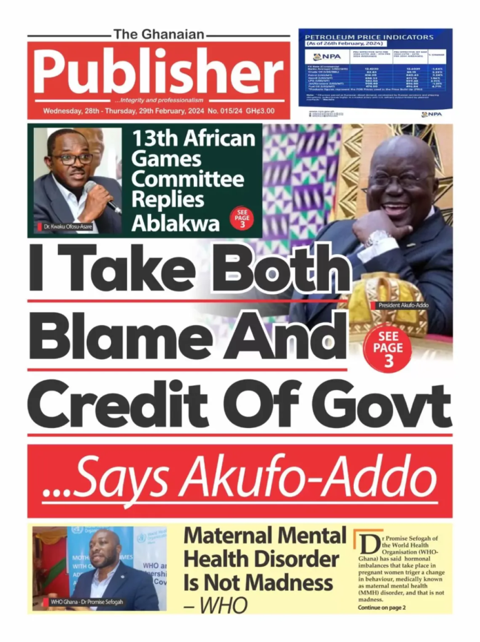 Newspaper Headlines: Wednesday 28th February 2024 - Adomonline.com