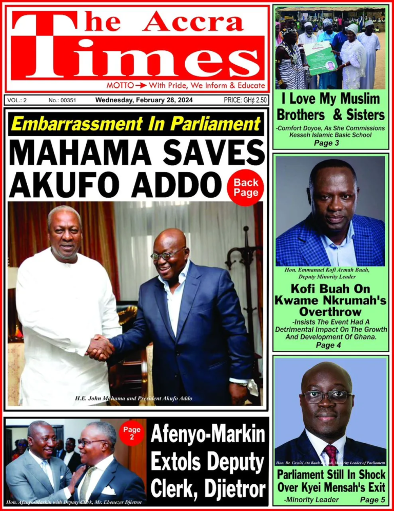 Newspaper Headlines: Wednesday 28th February 2024 - Adomonline.com