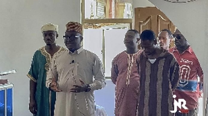 Mike Oquaye Jnr with some of the leaders of the Muslim community