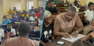 John Dumelo and tutoring UG students. Image Credit: @johndumelo1