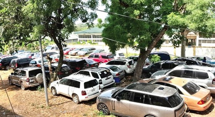 Some of the uncustomed vehicles seized in Koforidua