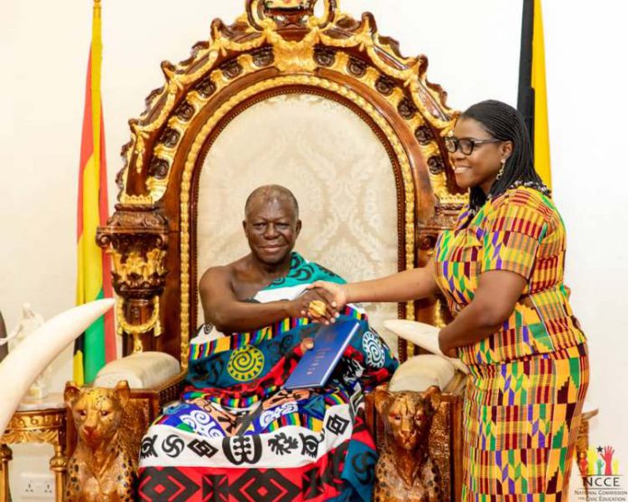 NCCE CHAIR CALLS ON OTUMFOUR OSEI TUTU II AT MANHYIA