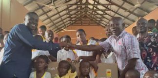 Joyce Bawa donates 55 inches Smart TV to Akuse RC Basic School;