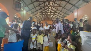 Joyce Bawa donates 55 inches Smart TV to Akuse RC Basic School; 