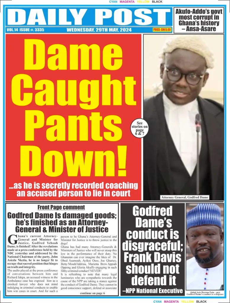 Ghanaian newspaper headlines: Wednesday 29th May 2024 - Adomonline.com