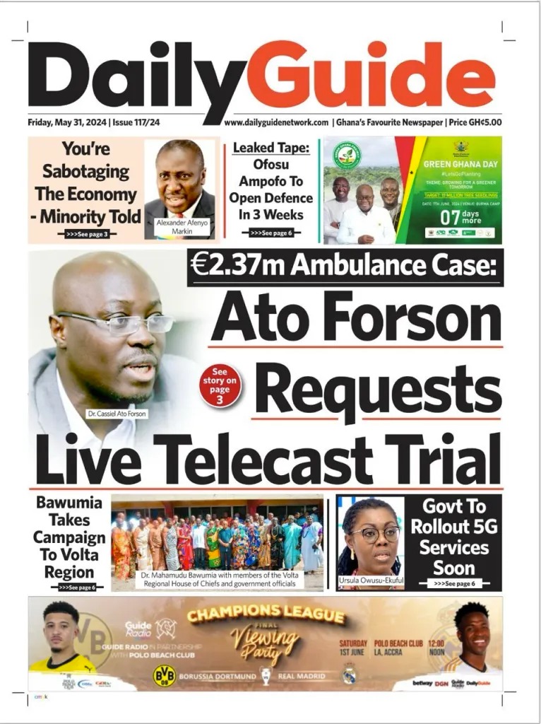 Ghanaian Newspaper Headlines: Friday 31st May 2024 - Adomonline.com