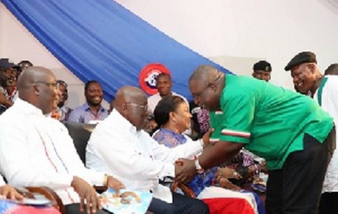 Then NDC member Koku Anyidoho greets Akufo-Addo at an NPP event - File photo