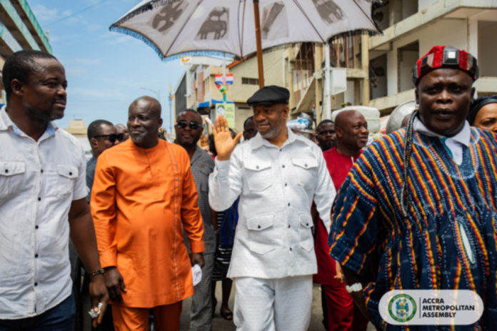 Ga Mantse visits Makola Market; leads campaign to make Accra cleanest city in Africa