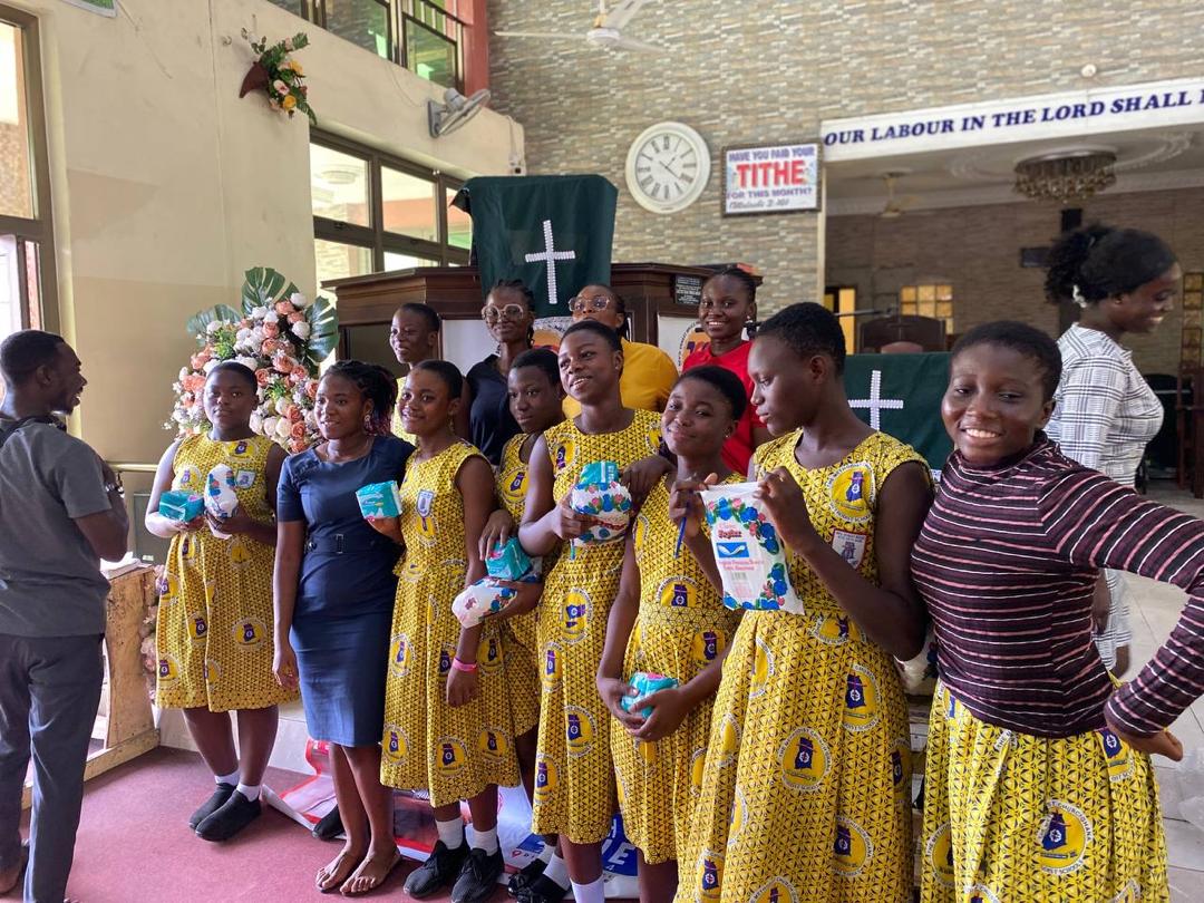 NASPA donates sanitary pads to students in Adabraka 