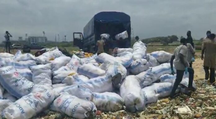 CID and NACOC destroy sacks of cocaine and marijuana