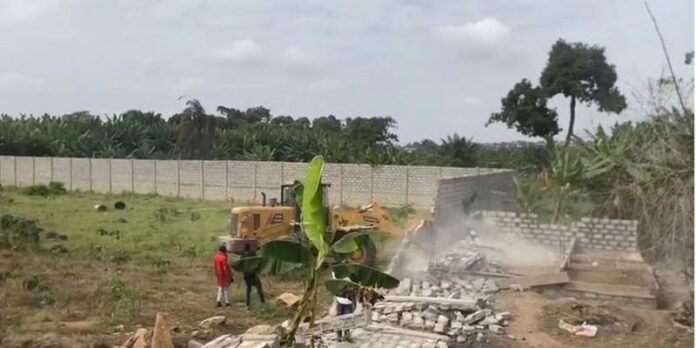 REGSEC demolishes unauthorised structures in Dodowa forest