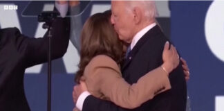 Tearful Joe Biden passes torch to Kamala Harris at convention