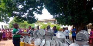 PTA DONATES 300 MONO DESKS, 100 PANTRY BOWLS TO KADJEBI SHS