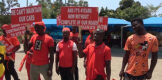 Chiefs, people of Adamorobe picket at Roads Ministry over poor roads