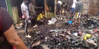 Fire destroys three shops at Kamara