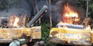 Forestry Commission raids galamsey camp and arrests 4 in Subri Forest Reserve