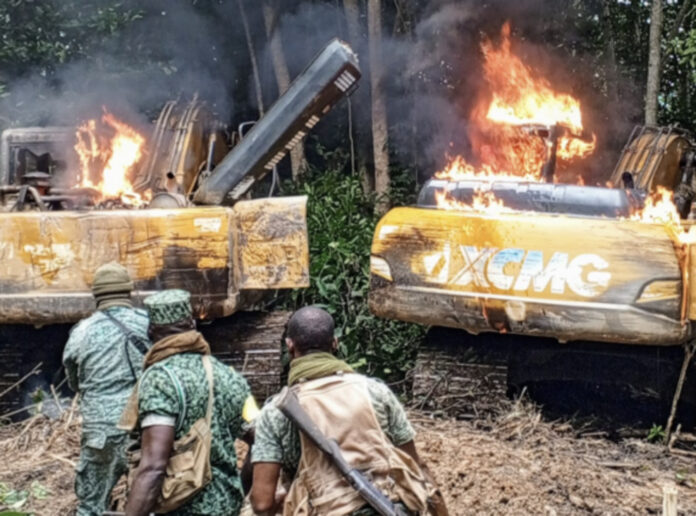 Forestry Commission raids galamsey camp and arrests 4 in Subri Forest Reserve