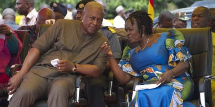 Former President John Dramani Mahama and his running mate, Prof. Jane Naana Opoku-Agyemang.