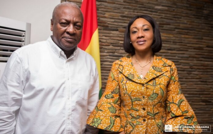 File photo: Former President John Mahama of the NDC and EC Chairperson Mrs Jean Mensa