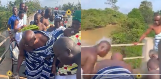 Moment libation was poured, ram sacrificed to allow Asantehene to cross River Pra