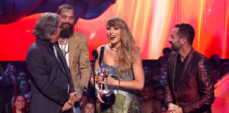 Taylor Swift accepts the Video of the Year award (Presented by Burger King) for "Fortnight" on stage during the 2024 MTV Video Music Awards at UBS Arena on Sept. 11, 2024 in Elmont, New York. Mike Coppola/Getty Images