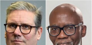 Gabby Asare Otchere-Darko (R) and UK Prime Minister Sir Keir Starmer