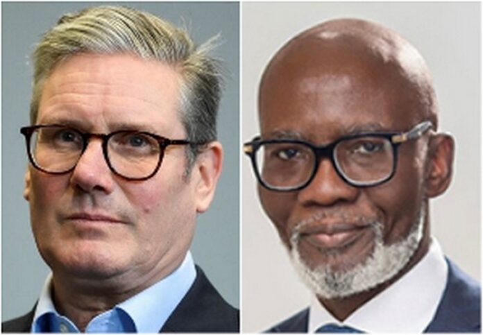 Gabby Asare Otchere-Darko (R) and UK Prime Minister Sir Keir Starmer