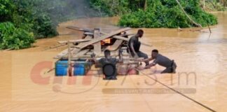 Military destroys Chanfans in anti-galamsey operation on Birim River