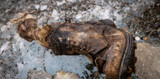 The boot is the first possible proof of Irvine’s death since his disappearance during a 1924 expedition. Jimmy Chin/National Geographic/PA Media