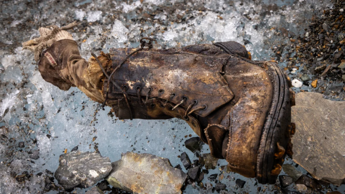 The boot is the first possible proof of Irvine’s death since his disappearance during a 1924 expedition. Jimmy Chin/National Geographic/PA Media