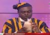 Martin Kpebu is seen holding the porridge on live TV