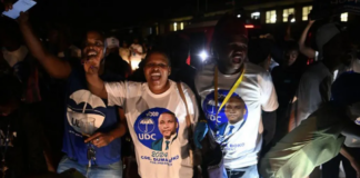 AFP | UDC supporters were celebrating as the results came in overnight