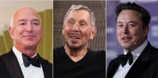 Billionaires Jeff Bezos, Larry Ellison and Elon Musk all saw their net wealth rise. Getty Images