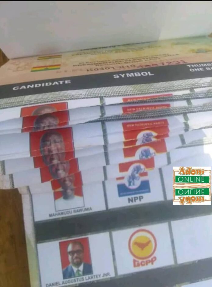 Voting temporarily suspended at Kintampo South polling station over alleged tearing off Bawumia’s photo