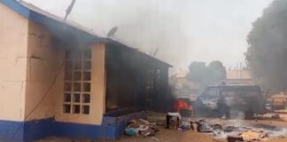 Police station torched as Ejura youth clash with officers