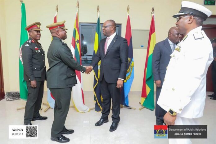 CDS, Service Chiefs Pay Courtesy Visit to Defence Minister Omane Boamah